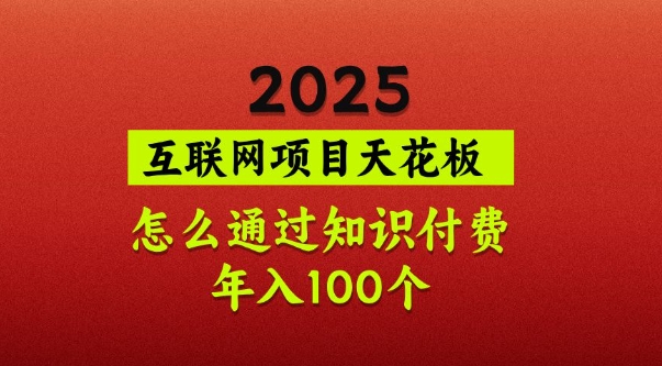 2025项目天花板,普通怎么通过知识付费翻身,年入百个【揭秘】-优优网创